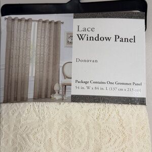 Lace Window Panel Curtain - Cream